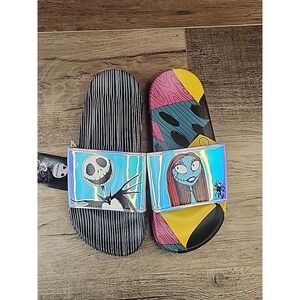 The Nightmare Before Christmas Women's 7 Sandals Jack And Sally Slides NEW